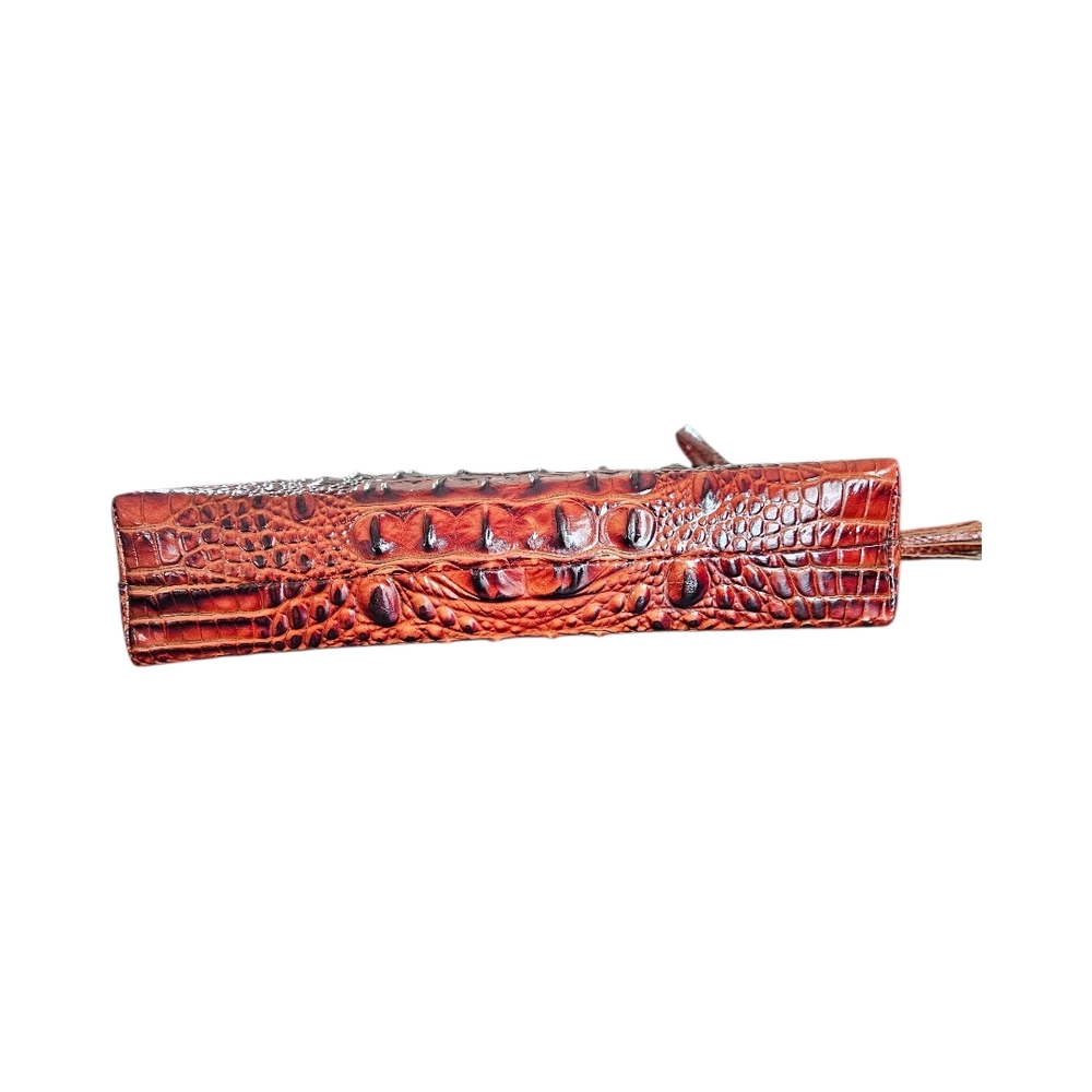 Brahmin Cognac Croc-Embossed Wristlet Clutch - Picture 4 of 7